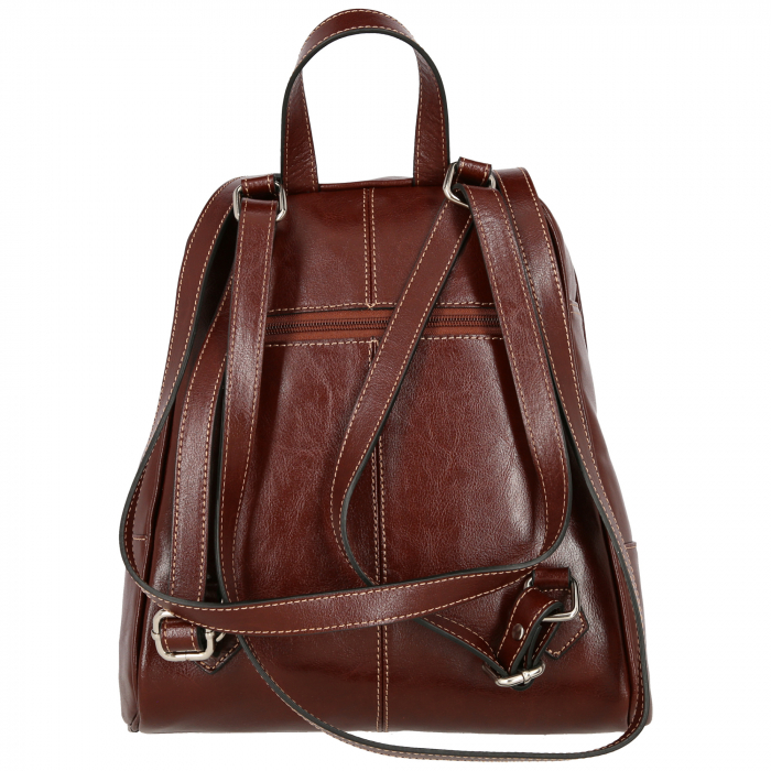 Rucsac/geanta dama din piele naturala, model 194, Maro coniac [3]