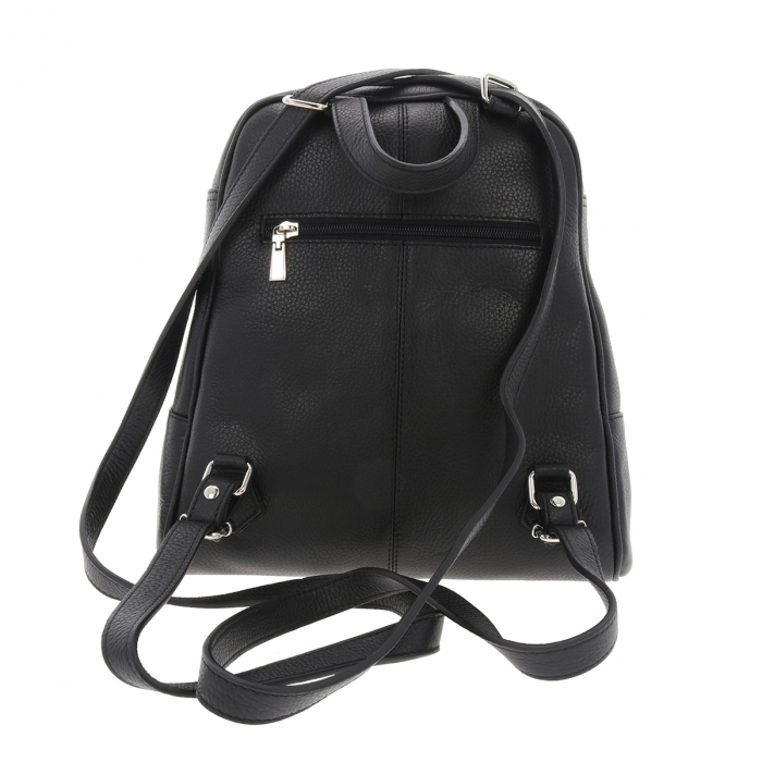 Rucsac/geanta dama din piele naturala moale, model 194, Negru [3]