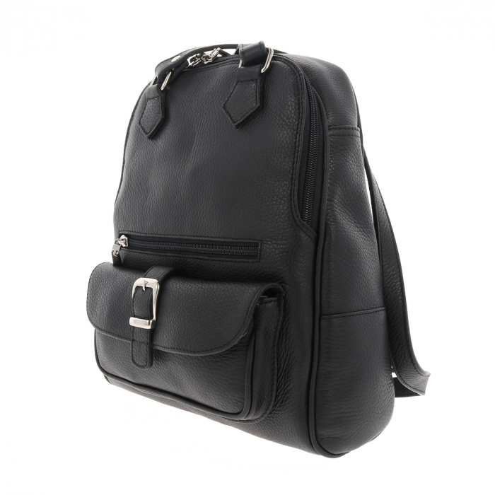 Rucsac/geanta dama din piele naturala moale, model 194, Negru [4]