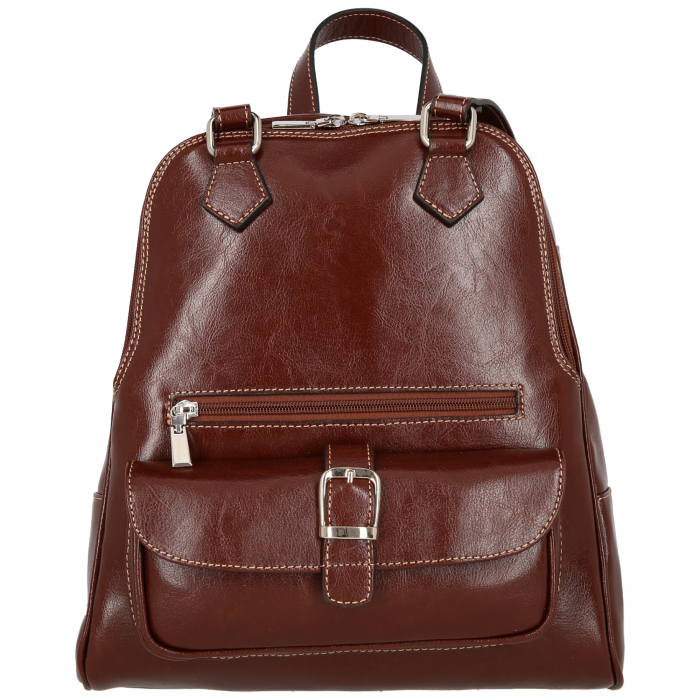 Rucsac/geanta dama din piele naturala, model 194, Maro coniac [2]