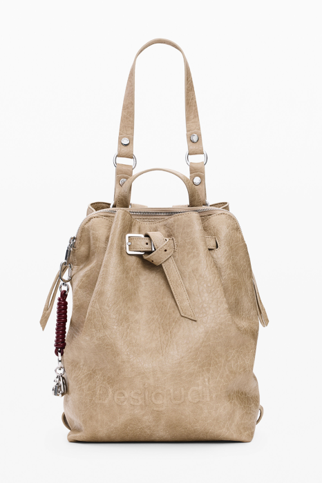 Rucsac / geanta de dama, Desigual, seria Half Logo Luen - Bej crud [2]