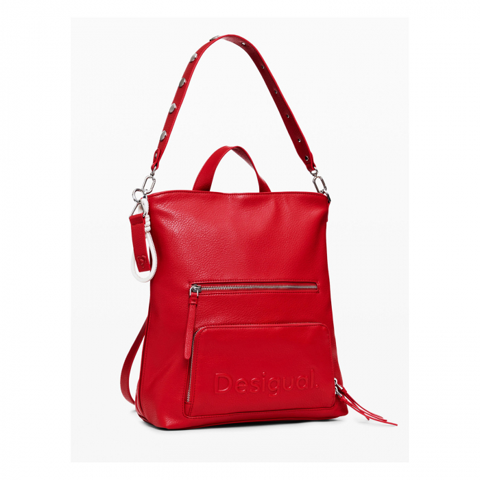 Rucsac/geanta de umar 2 in 1, dama, Desigual, seria Half logo, Rosu [6]