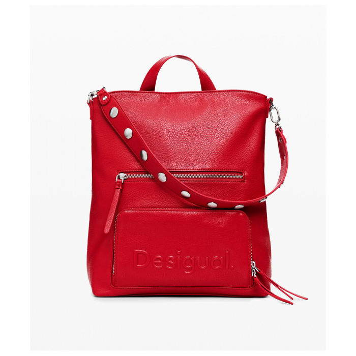 Rucsac/geanta de umar 2 in 1, dama, Desigual, seria Half logo, Rosu [4]