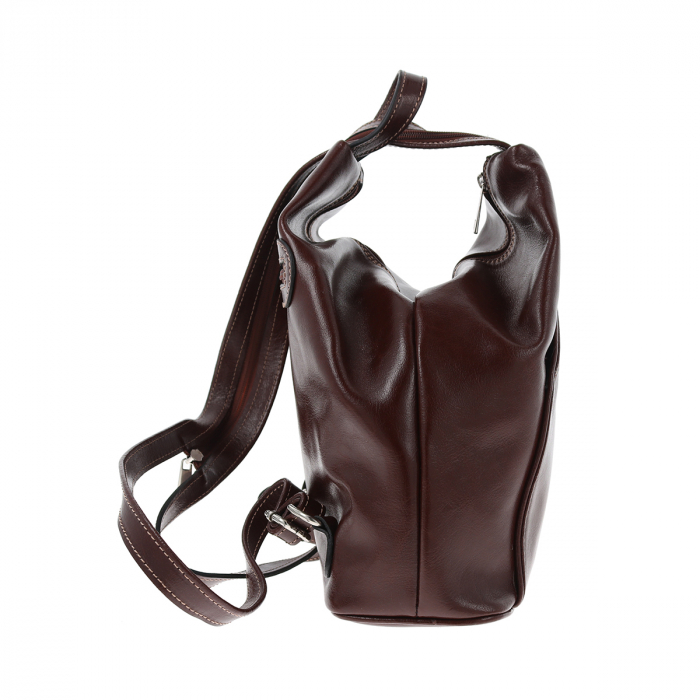 Rucsac/geanta dama din piele naturala fina, model 133, Maro coniac [3]