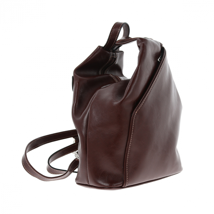 Rucsac/geanta dama din piele naturala fina, model 133, Maro coniac [5]