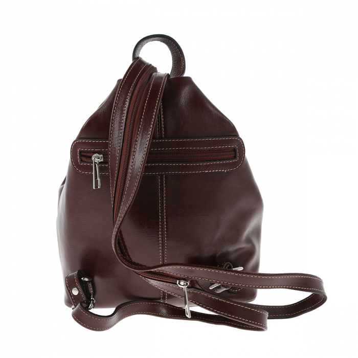 Rucsac/geanta dama din piele naturala fina, model 133, Maro coniac [4]