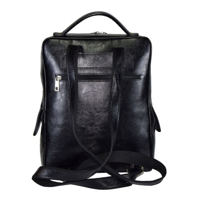 Rucsac unisex, din piele naturala, model 236, Negru [3]