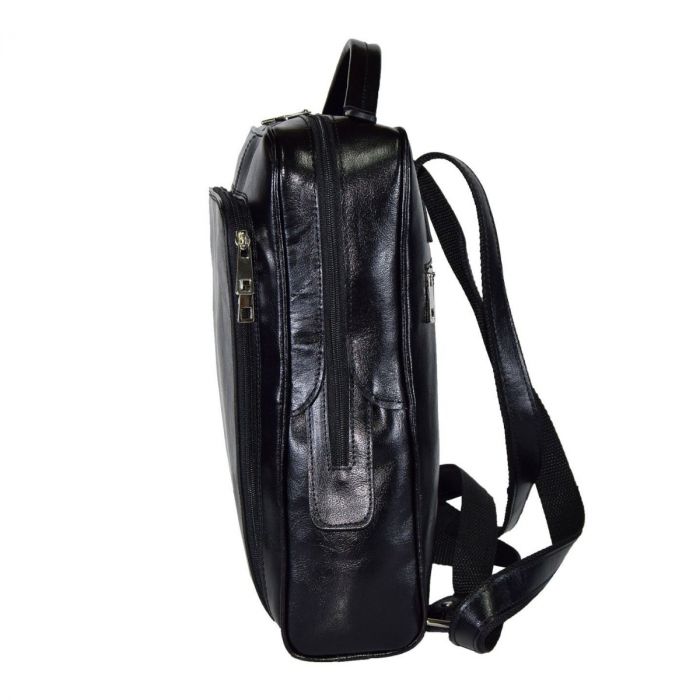 Rucsac unisex, din piele naturala, model 236, Negru [4]