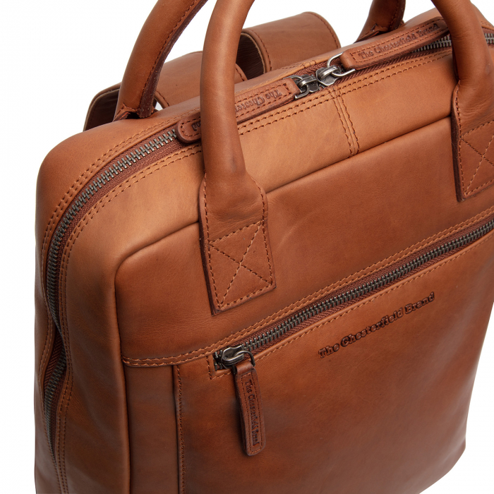 Rucsac laptop 13 inch, The Chesterfield Brand din piele naturala, Georgia, Maro coniac [3]