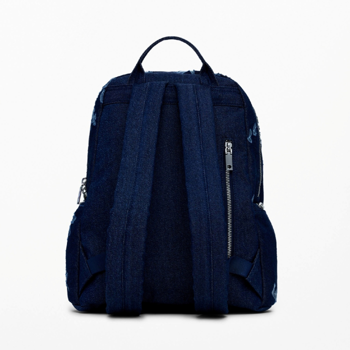 Rucsac mare de dama din denim, Desigual, seria Kilo Chester Mini, Bleumarin [8]