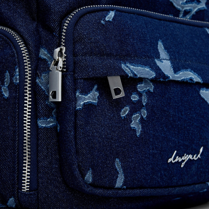 Rucsac mare de dama din denim, Desigual, seria Kilo Chester Mini, Bleumarin [5]