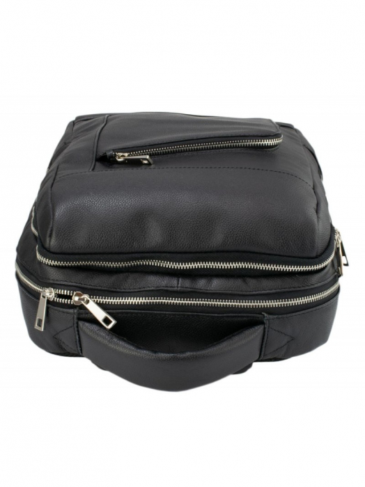 Rucsac unisex din piele naturala moale, model 259, Negru [4]