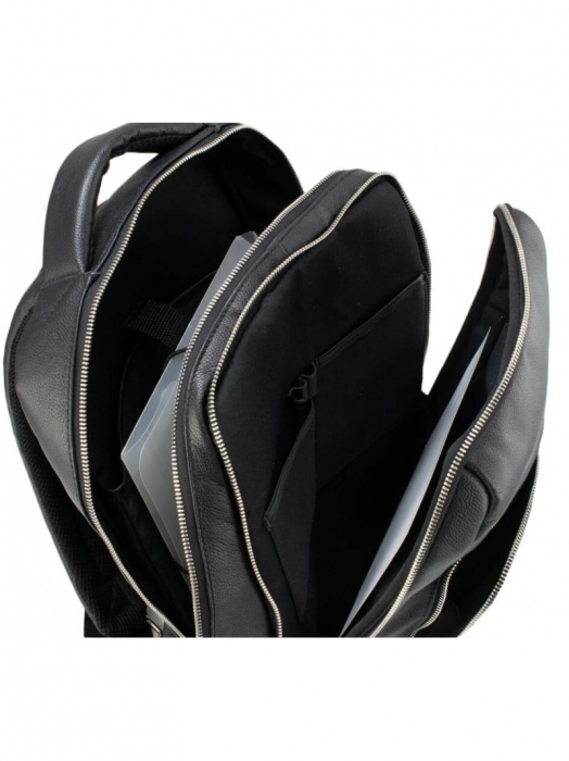 Rucsac unisex din piele naturala moale, model 259, Negru [6]
