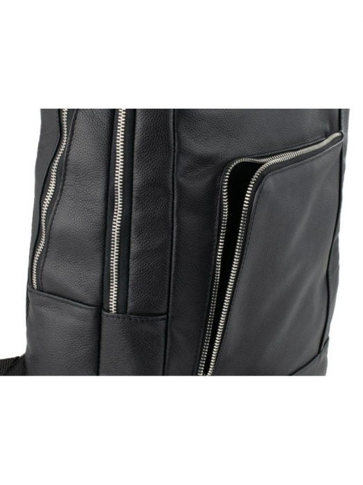 Rucsac unisex din piele naturala moale, model 259, Negru [7]
