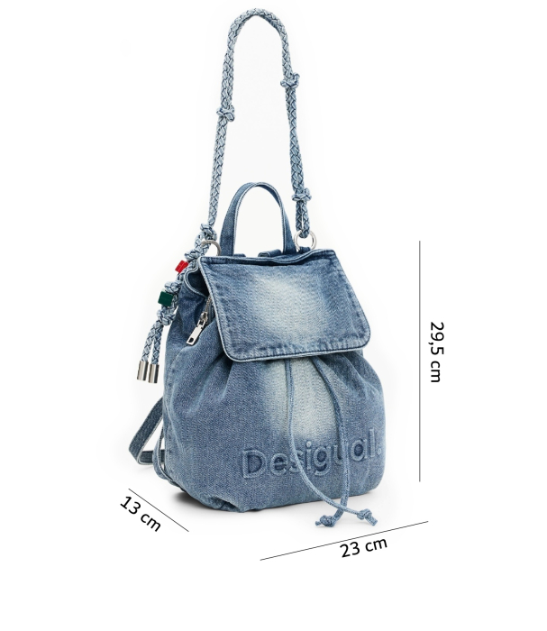 Rucsac mic de dama, Desigual, Logo, denim Albastru [2]