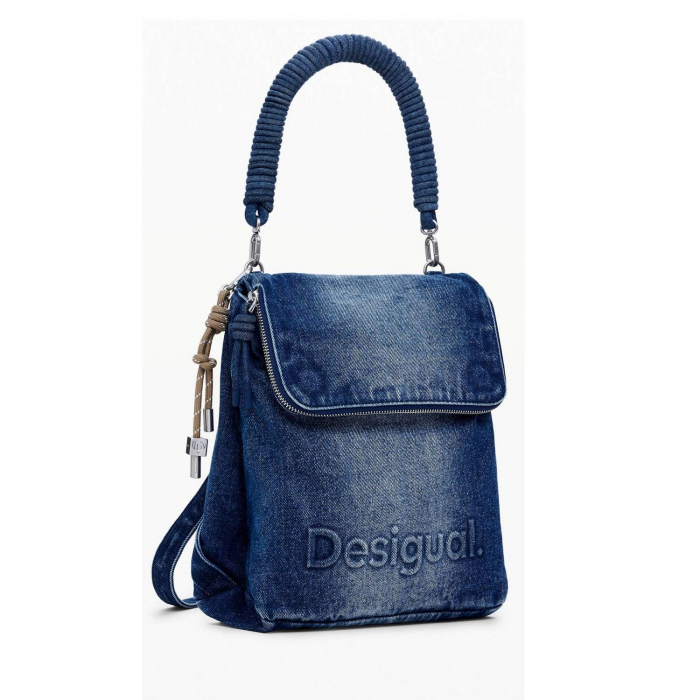 Rucsac mic de dama, Desigual, seria Half Logo, Albastru [2]