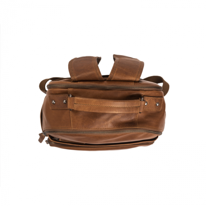Rucsac pentru laptop de 14 inch si tableta, The Chesterfield Brand, din piele naturala, Austin, Maro coniac [11]