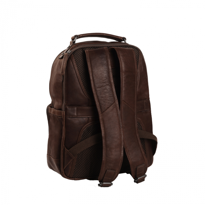 Rucsac pentru laptop de 14 inch si tableta, The Chesterfield Brand, din piele naturala, Austin, Maro inchis [6]