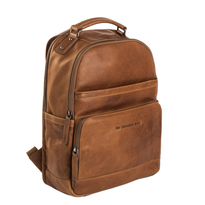 Rucsac pentru laptop de 14 inch si tableta, The Chesterfield Brand, din piele naturala, Austin, Maro coniac [8]