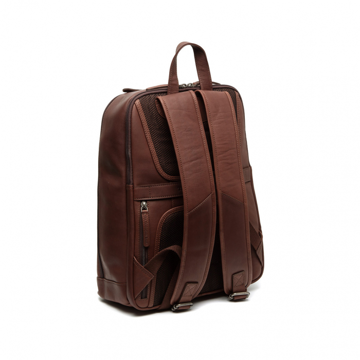Rucsac cu compartiment laptop 14 inch, The Chesterfield Brand, din piele naturala, Detroit, Maro inchis [5]