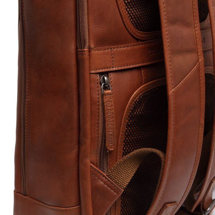 Rucsac cu compartiment laptop 14 inch, The Chesterfield Brand, din piele naturala, Detroit, Maro coniac [6]