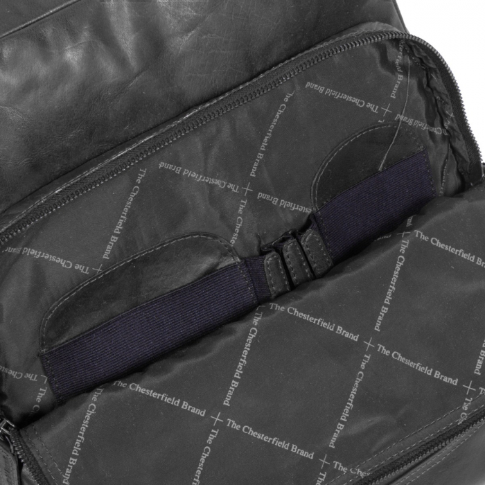 Rucsac pentru laptop de 15,4 inch si tableta, The Chesterfield Brand, din piele, model Mack, Negru [7]