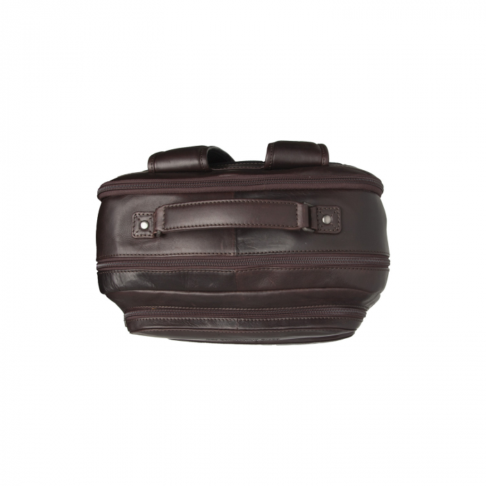 Rucsac pentru laptop de 15,4 inch, The Chesterfield Brand, din piele, model Lennox, Maro inchis [5]