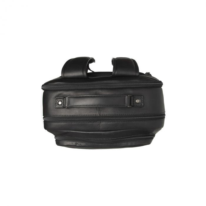 Rucsac pentru laptop de 15,4 inch, The Chesterfield Brand, din piele, model Lennox, Negru [2]