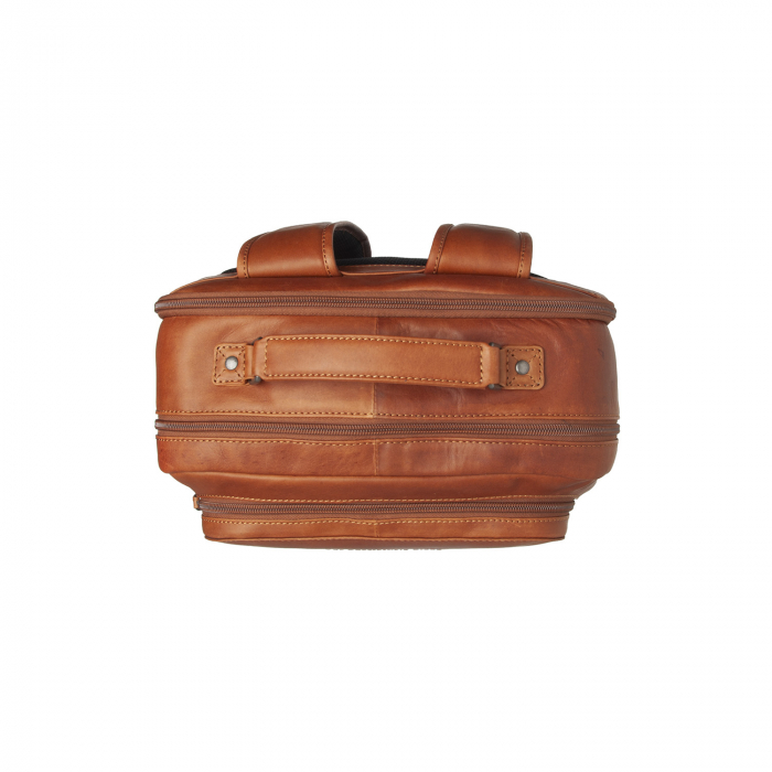 Rucsac pentru laptop de 15,4 inch, The Chesterfield Brand, din piele, model Lennox, Maro coniac [5]