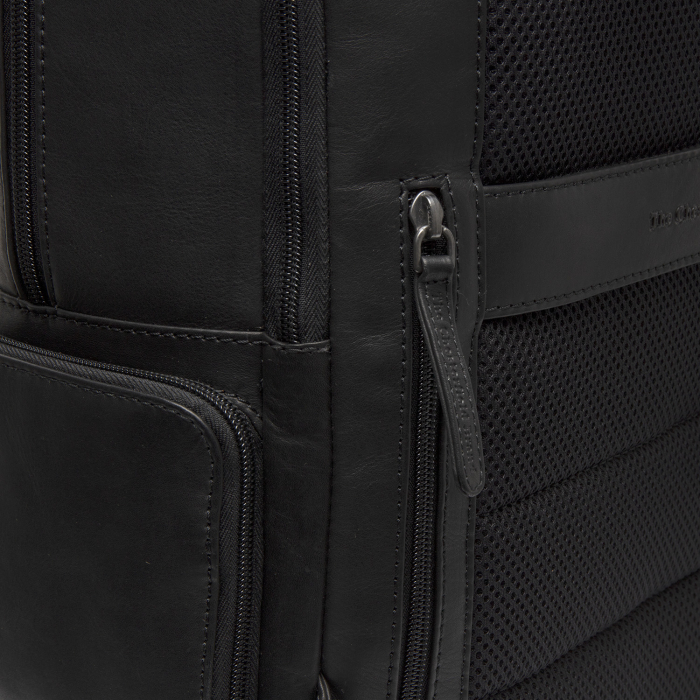 Rucsac pentru laptop de 15,4 inch, The Chesterfield Brand, din piele, model Lennox, Negru [4]