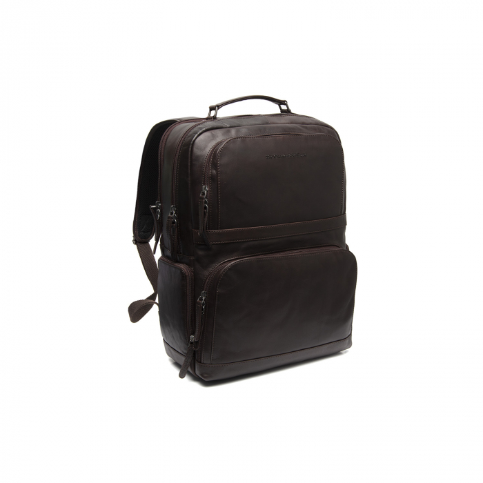 Rucsac pentru laptop de 15,4 inch, The Chesterfield Brand, din piele, model Lennox, Maro inchis [3]