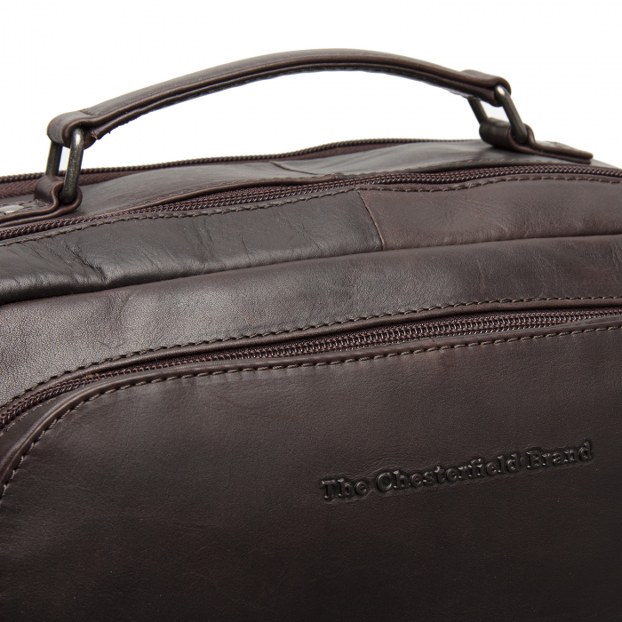 Rucsac pentru laptop de 15,4 inch, The Chesterfield Brand, din piele, model Lennox, Maro inchis [4]