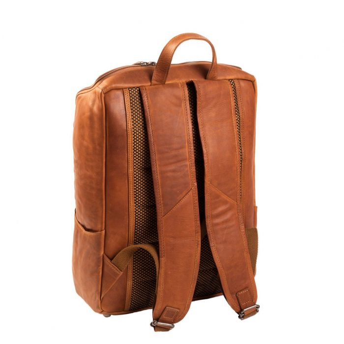 Rucsac pentru laptop de 15,4 inch, The Chesterfield Brand, din piele, model Rich, Maro coniac [10]