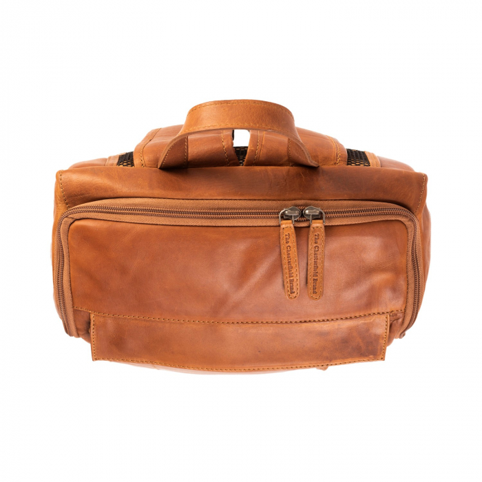 Rucsac pentru laptop de 15,4 inch, The Chesterfield Brand, din piele, model Rich, Maro coniac [8]