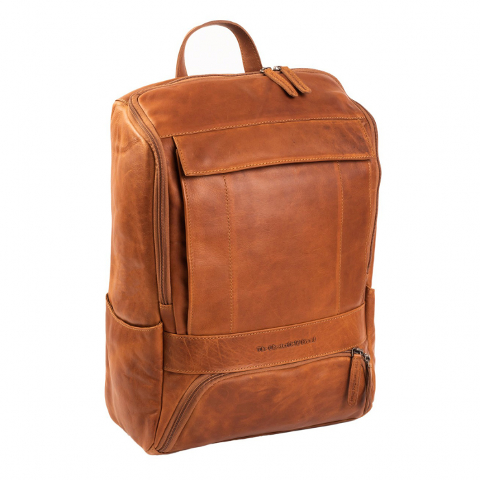 Rucsac pentru laptop de 15,4 inch, The Chesterfield Brand, din piele, model Rich, Maro coniac [6]