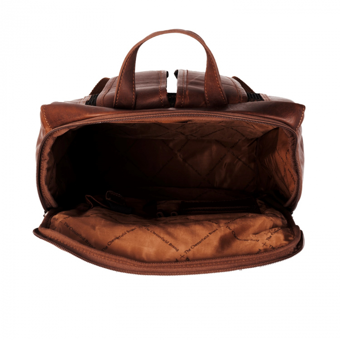 Rucsac pentru laptop de 15,4 inch, The Chesterfield Brand, din piele, model Rich, Maro inchis [6]