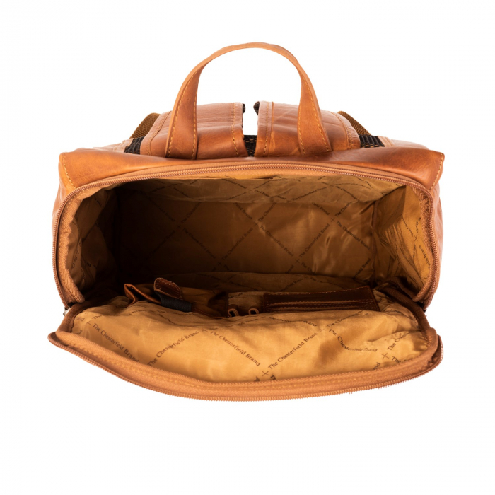 Rucsac pentru laptop de 15,4 inch, The Chesterfield Brand, din piele, model Rich, Maro coniac [7]