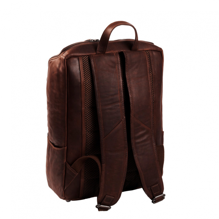 Rucsac pentru laptop de 15,4 inch, The Chesterfield Brand, din piele, model Rich, Maro inchis [3]