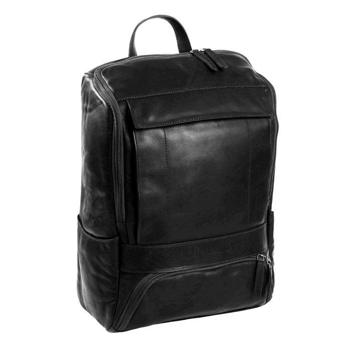 Rucsac pentru laptop de 15,4 inch, The Chesterfield Brand, din piele, model Rich, Negru [6]