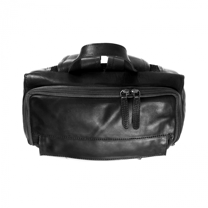 Rucsac pentru laptop de 15,4 inch, The Chesterfield Brand, din piele, model Rich, Negru [8]