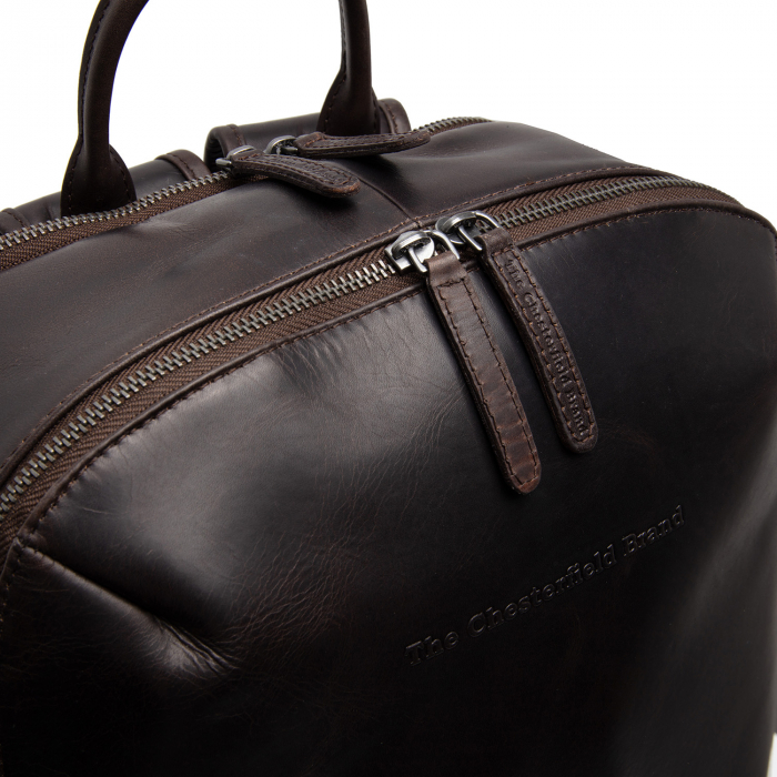 Rucsac pentru laptop de 15 inch The Chesterfield Brand, piele naturala Bangkok, Maro Inchis [5]