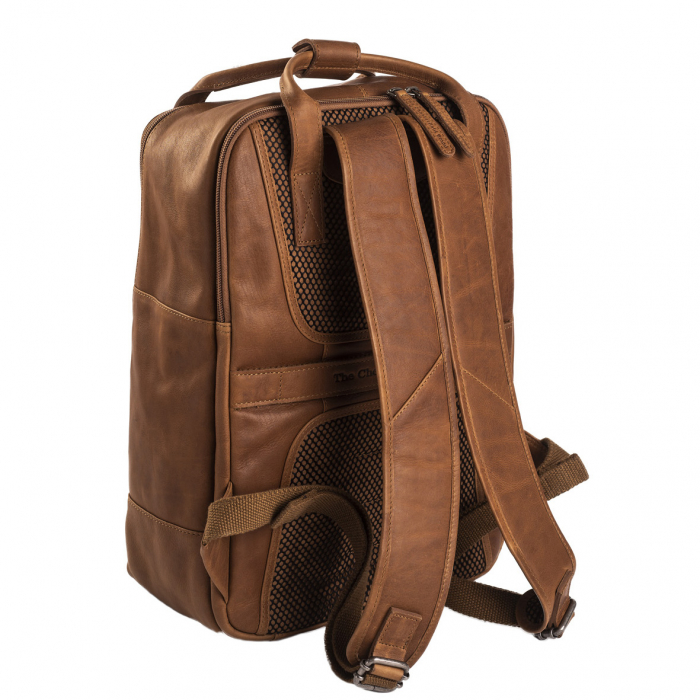 Rucsac pentru tableta si laptop de 14 inch, The Chesterfield Brand, din piele naturala, model Belford, Maro coniac [8]