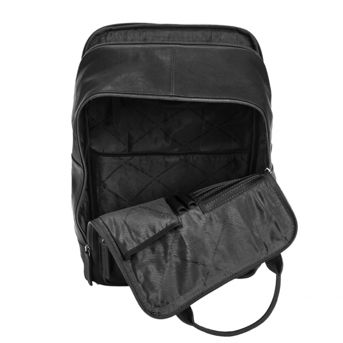 Rucsac pentru tableta si laptop de 14 inch, The Chesterfield Brand, din piele naturala, model Belford, Negru [3]