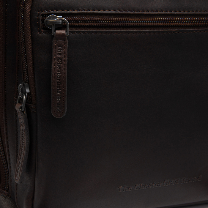 Rucsac pentru tableta si laptop de 15 inch, The Chesterfield Brand, din piele naturala, Calden, Maro inchis [5]