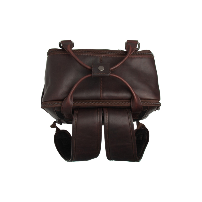 Rucsac pentru tableta si laptop de 15 inch, The Chesterfield Brand, din piele naturala, Calden, Maro inchis [3]