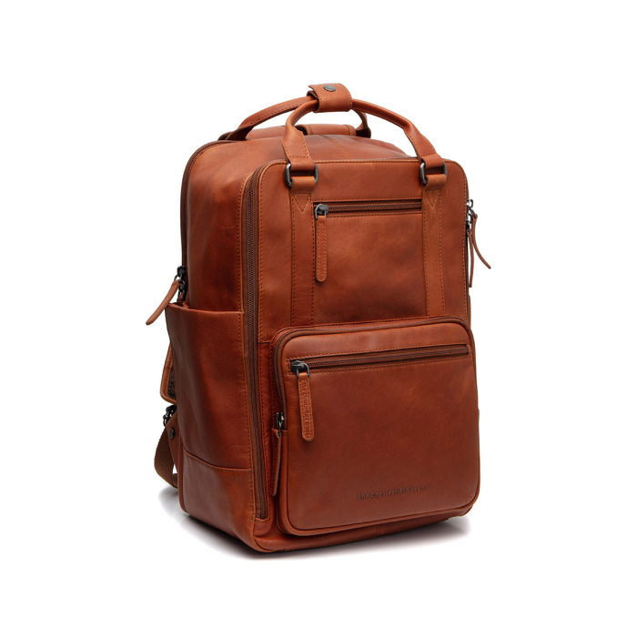 Rucsac pentru tableta si laptop de 15 inch, The Chesterfield Brand, din piele naturala, Calden, Maro coniac [2]