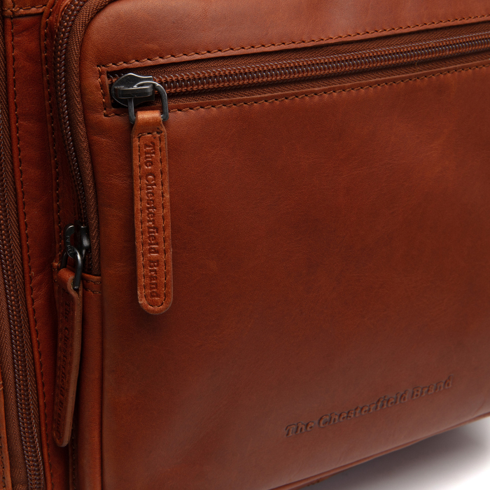 Rucsac pentru tableta si laptop de 15 inch, The Chesterfield Brand, din piele naturala, Calden, Maro coniac [5]