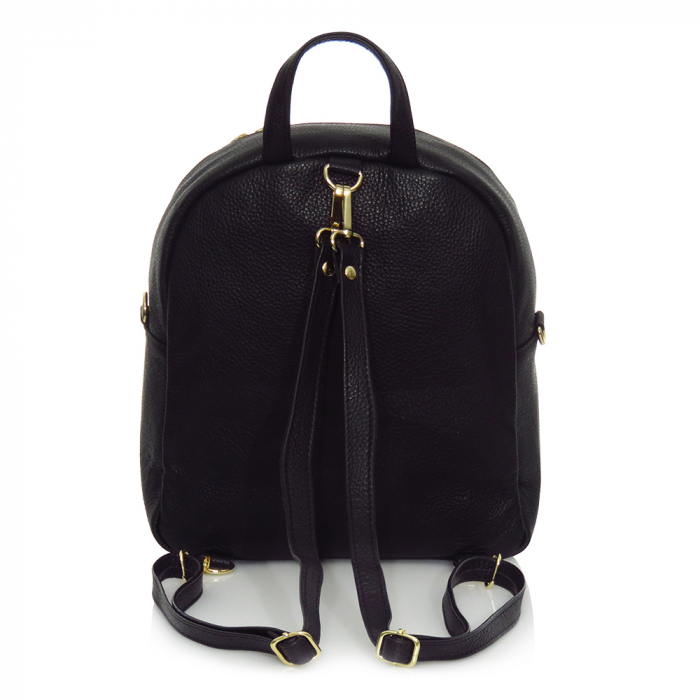 Rucsac piele neagra cu fermoare model 58254 [3]