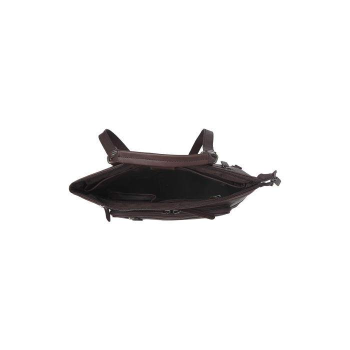 Rucsac si geanta, 2 in 1, The Chesterfield Brand, din piele naturala, Caldero, Maro inchis [5]