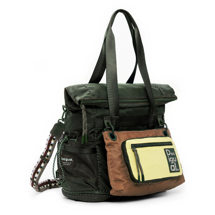 Rucsac si geanta de dama, Desigual, seria Basic Modular Discover, Verde Army [2]